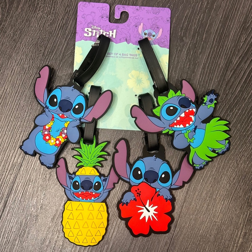 Disney Stitch luggage tags (set of 4) NWT